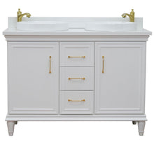 Load image into Gallery viewer, Bellaterra White  49&quot; Double Vanity, White Quartz Top RoundSink 400800-49D-WH