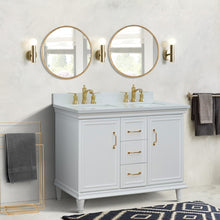 Load image into Gallery viewer, Bellaterra White  49&quot; Double Vanity, White Quartz Top Rectangle Sink 400800-49D-WH