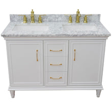 Load image into Gallery viewer, Bellaterra White  49&quot; Double Vanity, White Carrara Marble Top Rectangle Sink 400800-49D-WH
