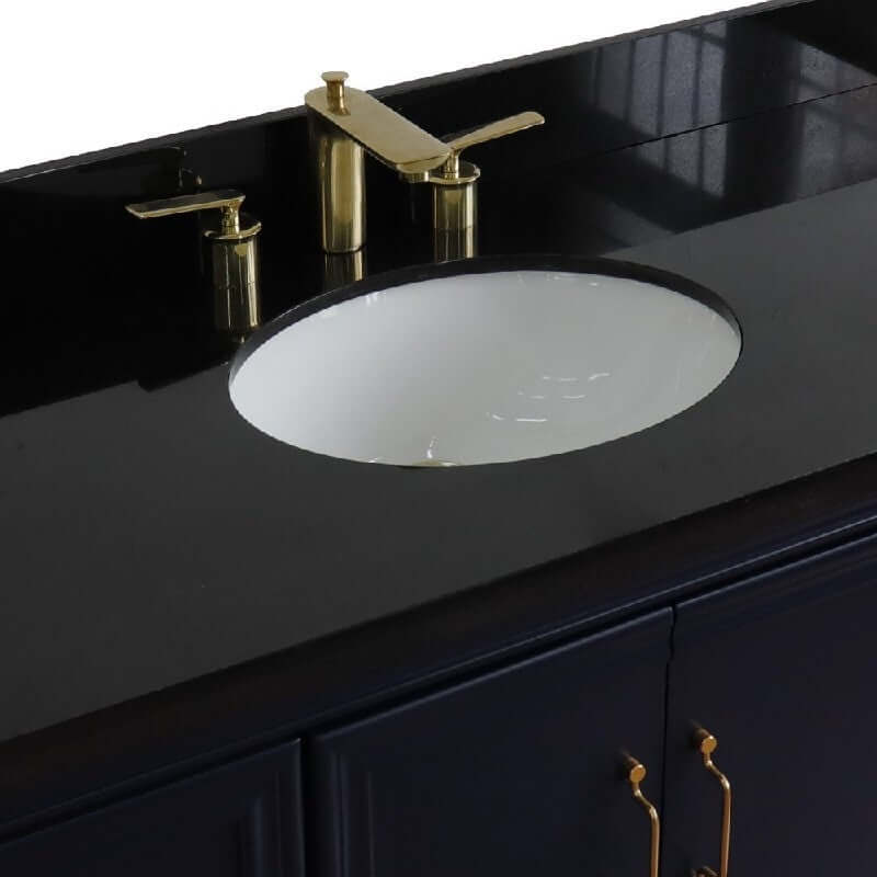 Bellaterra Forli White 49" Single Vanity Black Top Oval Sink  400800-49S-WH