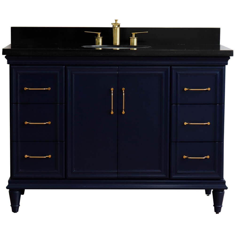 Bellaterra Shlomo - to Split 49" Single Vanity w/ Counter Top and Sink Blue Finish 400800-49S-BU-BGO