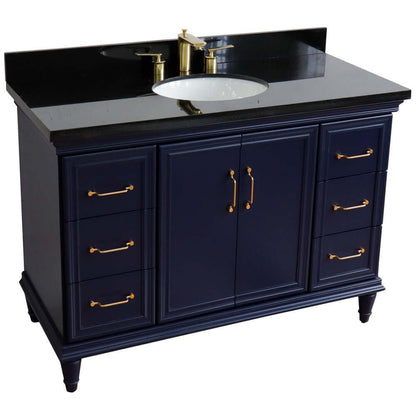 Bellaterra Shlomo - to Split 49" Single Vanity w/ Counter Top and Sink Blue Finish 400800-49S-BU-BGO