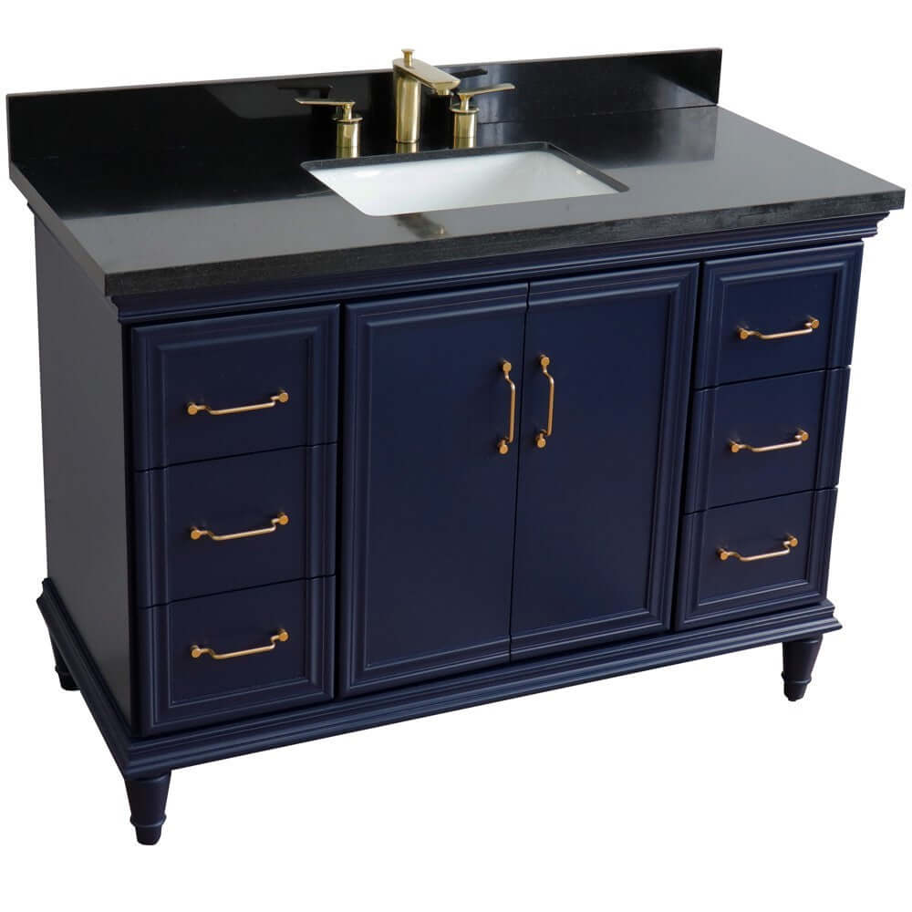 Bellaterra Shlomo - to Split 49" Single Vanity w/ Counter Top and Sink Blue Finish 400800-49S-BU-BGR