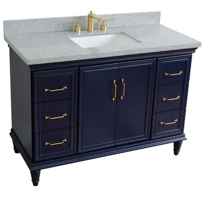 Bellaterra Shlomo - to Split 49" Single Vanity w/ Counter Top and Sink Blue Finish 400800-49S-BU-GYR