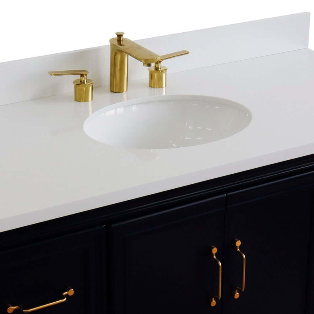 Bellaterra Shlomo - to Split 49" Single Vanity w/ Counter Top and Sink Blue Finish 400800-49S-BU-WEO