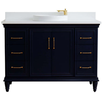 Bellaterra Shlomo - to Split 49" Single Vanity w/ Counter Top and Sink Blue Finish 400800-49S-BU-WERD