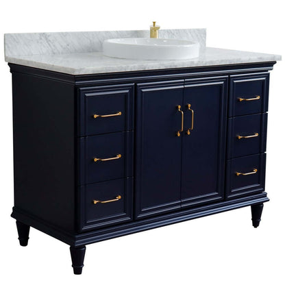 Bellaterra 49" Single Vanity w/ Counter Top and Sink Blue Finish 400800-49S-BU