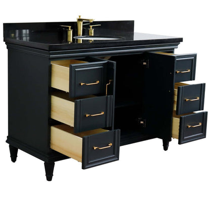 Bellaterra Shlomo - to Split 49" Single Vanity w/ Counter Top and Sink Dark Gray Finish 400800-49S-DG-BGO