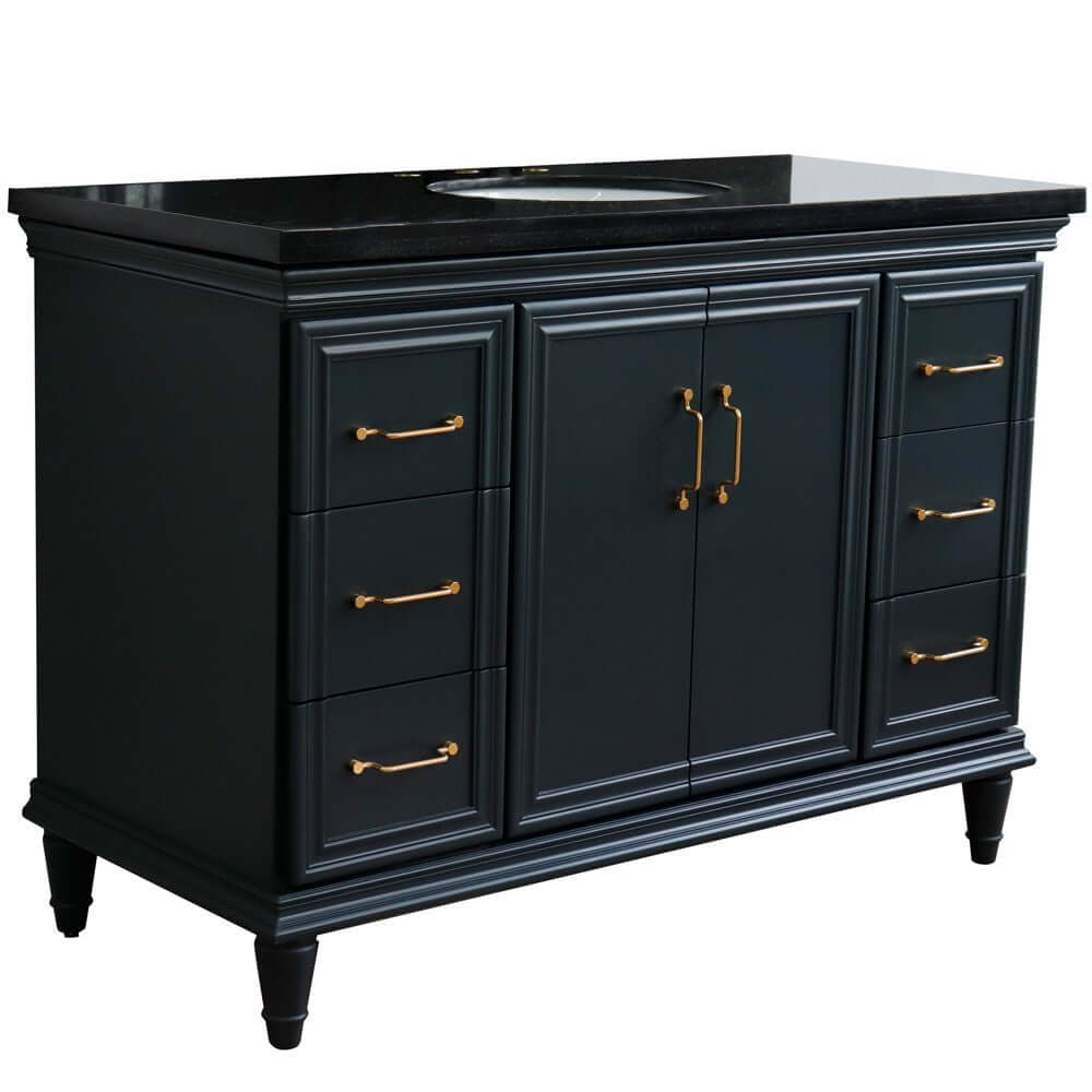 Bellaterra Shlomo - to Split 49" Single Vanity w/ Counter Top and Sink Dark Gray Finish 400800-49S-DG-BGO