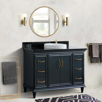 Bellaterra Shlomo - to Split 49" Single Vanity w/ Counter Top and Sink Dark Gray Finish 400800-49S-DG-BGRD