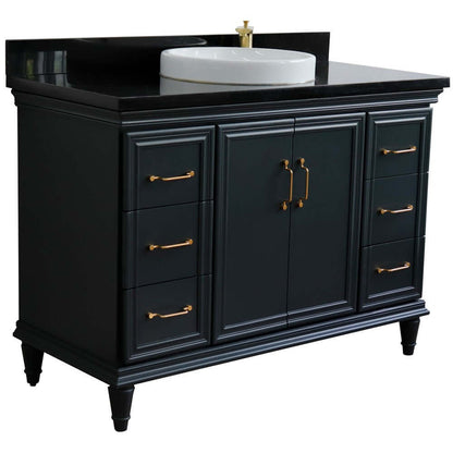 Bellaterra Shlomo - to Split 49" Single Vanity w/ Counter Top and Sink Dark Gray Finish 400800-49S-DG-BGRD