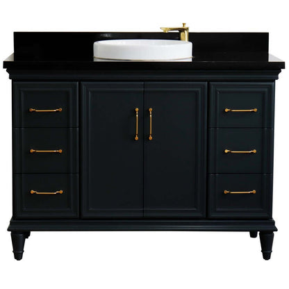 Bellaterra Shlomo - to Split 49" Single Vanity w/ Counter Top and Sink Dark Gray Finish 400800-49S-DG-BGRD