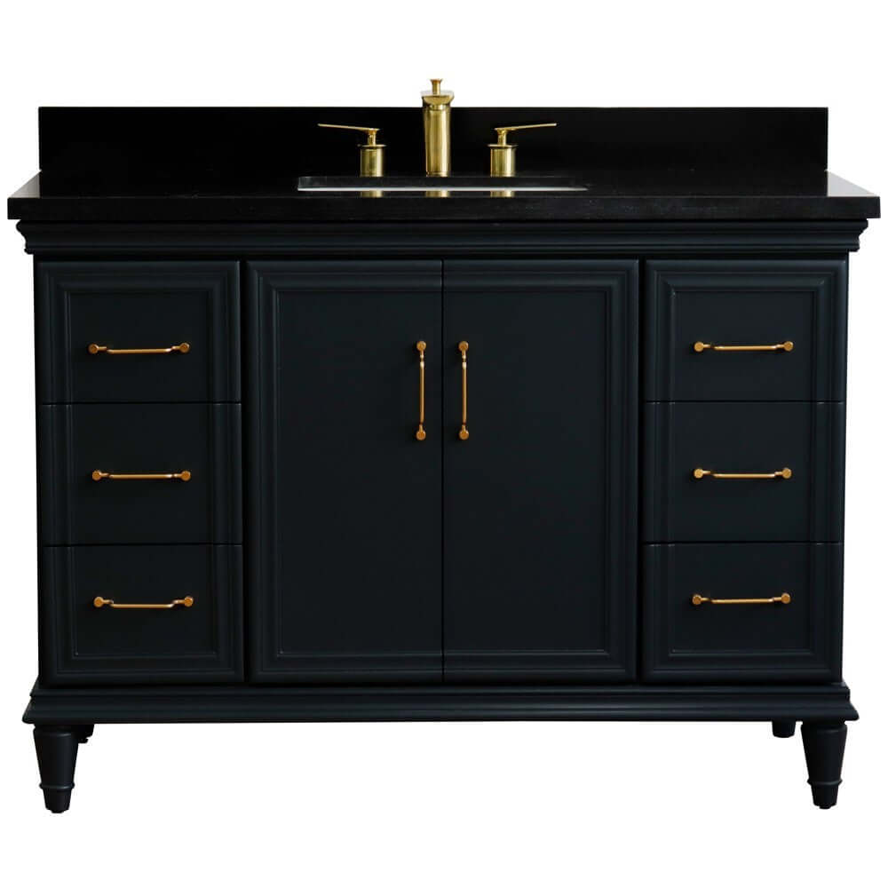 Bellaterra Shlomo - to Split 49" Single Vanity w/ Counter Top and Sink Dark Gray Finish 400800-49S-DG-BGR