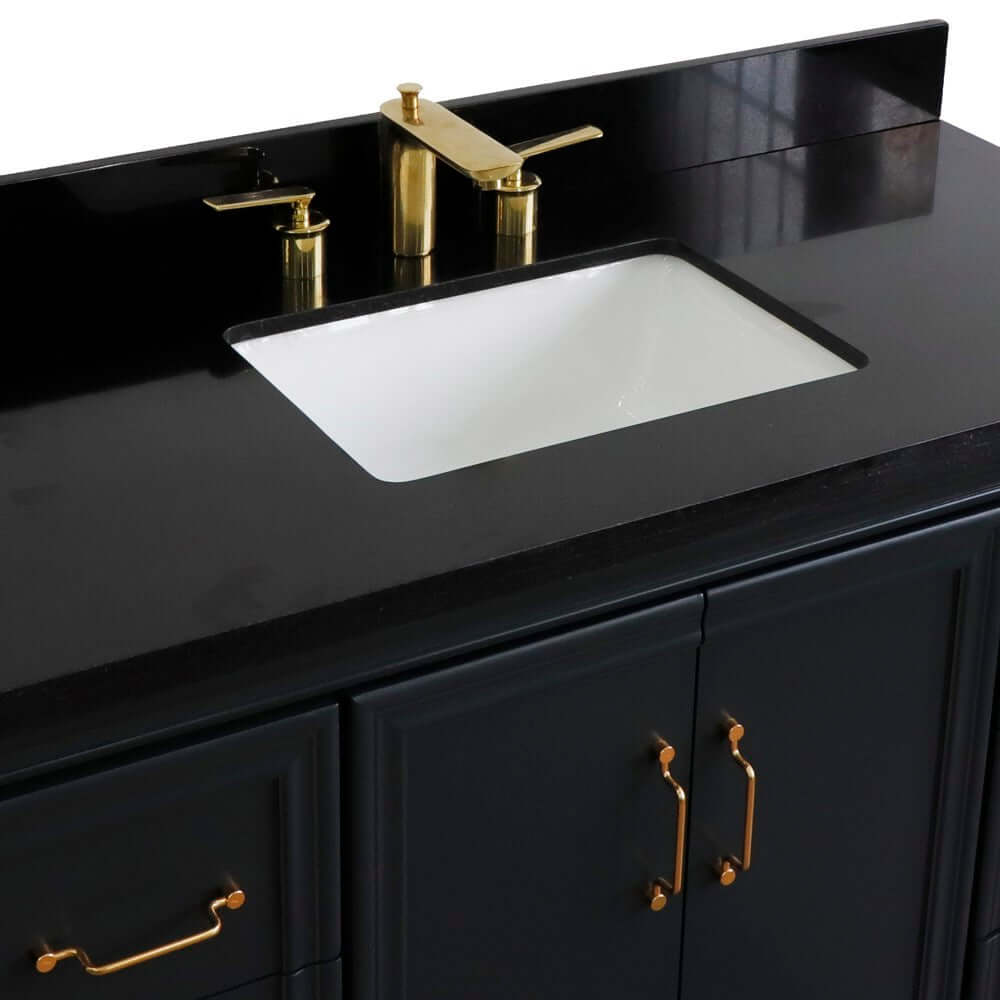 Bellaterra Shlomo - to Split 49" Single Vanity w/ Counter Top and Sink Dark Gray Finish 400800-49S-DG-BGR