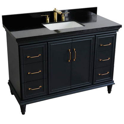 Bellaterra Shlomo - to Split 49" Single Vanity w/ Counter Top and Sink Dark Gray Finish 400800-49S-DG-BGR