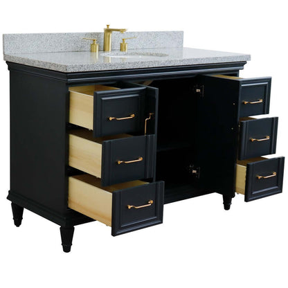 Bellaterra Shlomo - to Split 49" Single Vanity w/ Counter Top and Sink Dark Gray Finish 400800-49S-DG-GYO