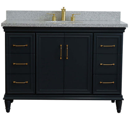 Bellaterra Shlomo - to Split 49" Single Vanity w/ Counter Top and Sink Dark Gray Finish 400800-49S-DG-GYO