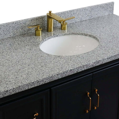 Bellaterra Shlomo - to Split 49" Single Vanity w/ Counter Top and Sink Dark Gray Finish 400800-49S-DG-GYO