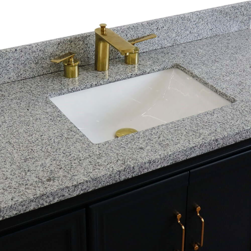 Bellaterra Shlomo - to Split 49" Single Vanity w/ Counter Top and Sink Dark Gray Finish 400800-49S-DG-GYR