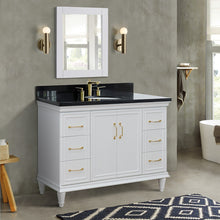 Load image into Gallery viewer, Bellaterra White 49&quot; Single Vanity Black Galaxy Top Oval Sink 400700-49S-WH