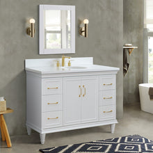 Load image into Gallery viewer, Bellaterra White 49&quot; Single Vanity White Quartz Top oval Sink 400700-49S-WH