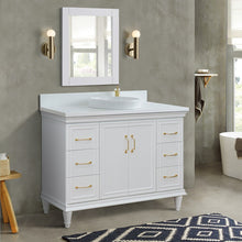 Load image into Gallery viewer, Bellaterra White 49&quot; Single Vanity White Quartz Top Round Sink 400700-49S-WH