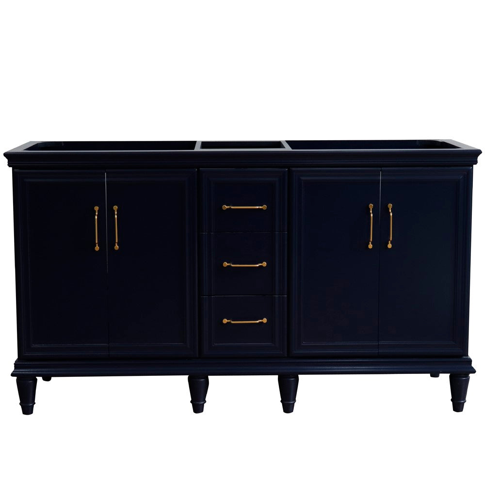 Bellaterra 60" Double Vanity - Cabinet Only 400800-60D, Blue, Front