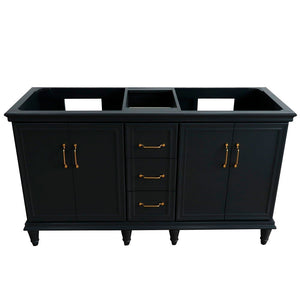 Bellaterra 60" Double Vanity - Cabinet Only 400800-60D, Dark Gray, Front