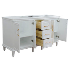 Load image into Gallery viewer, Bellaterra 60&quot; Double Vanity - Cabinet Only 400800-60D, White, Open
