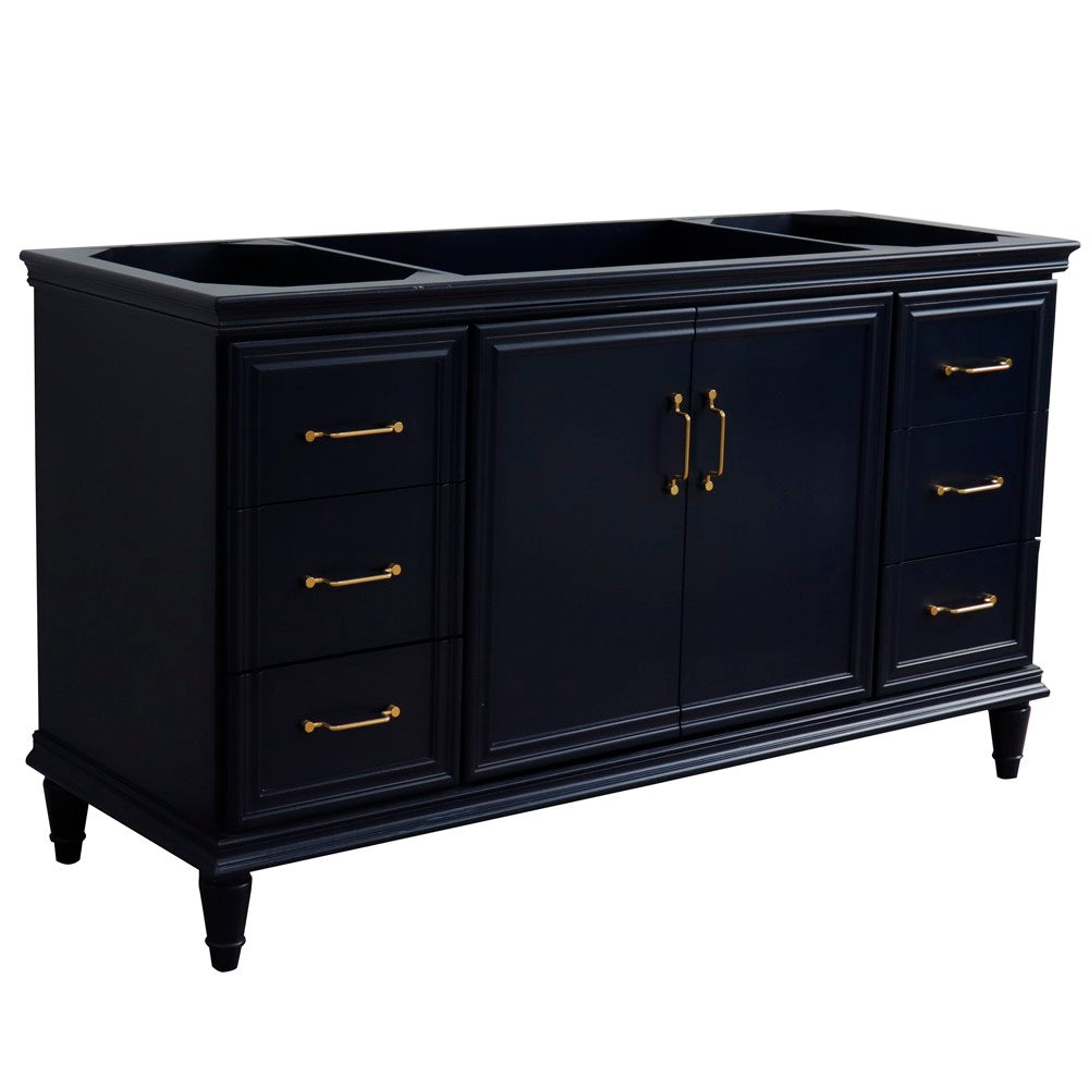 Bellaterra 60" Single Vanity - Cabinet Only 400800-60S-BU-DG-WH, Blue, Front