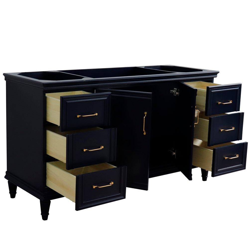 Bellaterra 60" Single Vanity - Cabinet Only 400800-60S-BU-DG-WH, Blue, Front