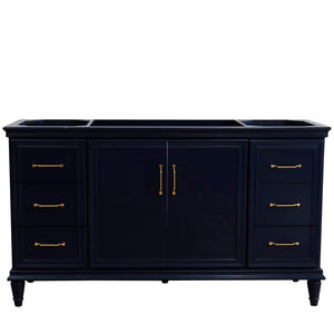 Bellaterra 60" Single Vanity - Cabinet Only 400800-60S-BU-DG-WH, Blue, Front