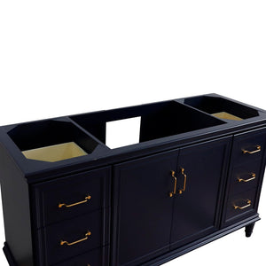 Bellaterra 60" Single Vanity - Cabinet Only 400800-60S-BU-DG-WH, Blue, Top Front