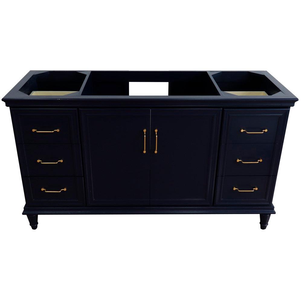 Bellaterra 60" Single Vanity - Cabinet Only 400800-60S-BU-DG-WH, Blue, Front