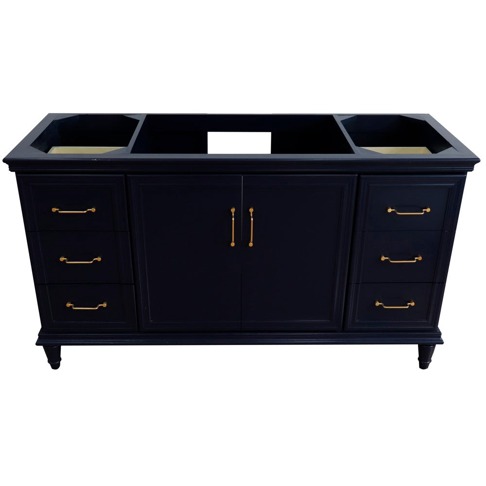 Bellaterra 60" Single Vanity - Cabinet Only 400800-60S-BU-DG-WH, Blue, Front