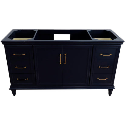 Bellaterra 60" Single Vanity - Cabinet Only 400800-60S-BU-DG-WH, Blue, Front