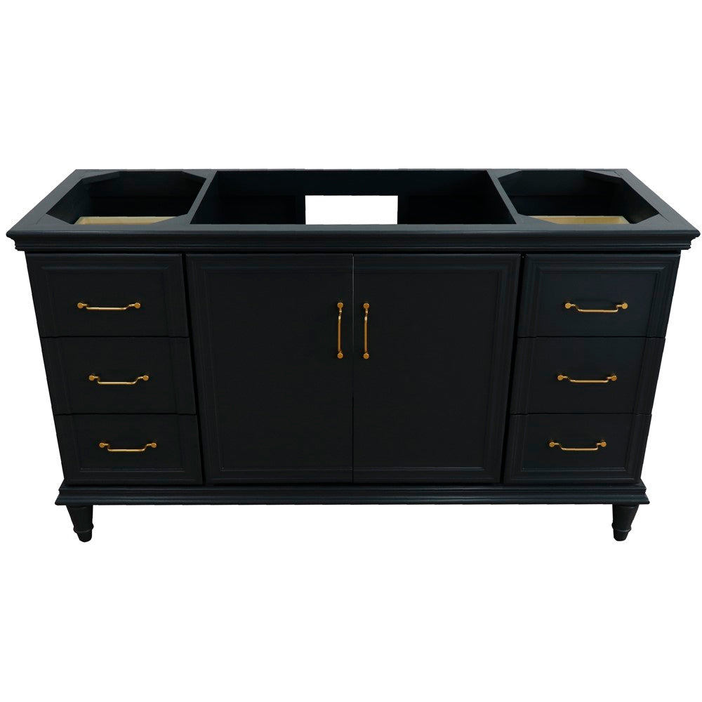 Bellaterra 60" Single Vanity - Cabinet Only 400800-60S-BU-DG-WH, Dark Gray, Front