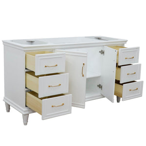 Bellaterra 60" Single Vanity - Cabinet Only 400800-60S-BU-DG-WH, White, Open