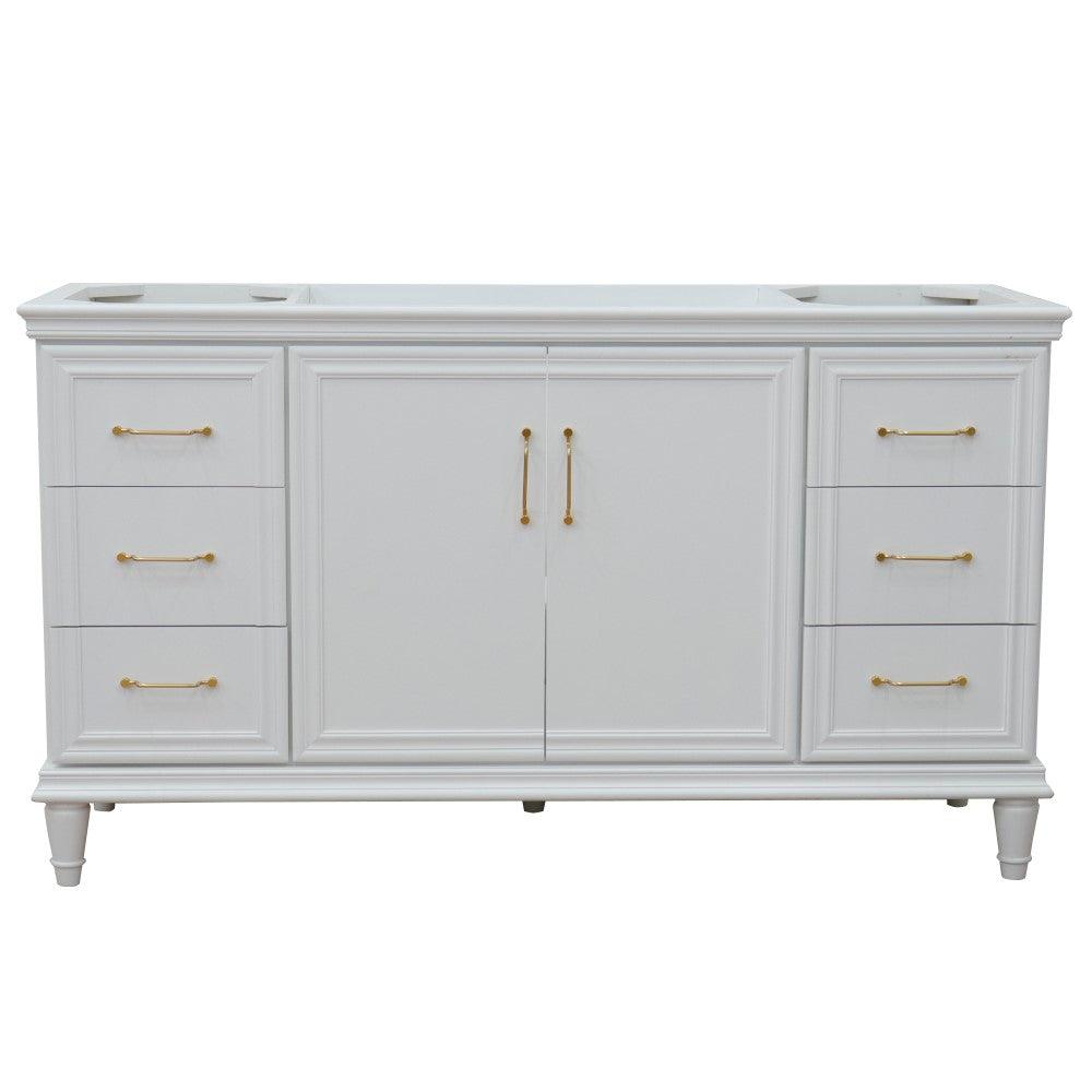 Bellaterra 60" Single Vanity - Cabinet Only 400800-60S-BU-DG-WH, White, Front