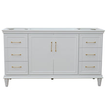 Load image into Gallery viewer, Bellaterra 60&quot; Single Vanity - Cabinet Only 400800-60S-BU-DG-WH, White, Front