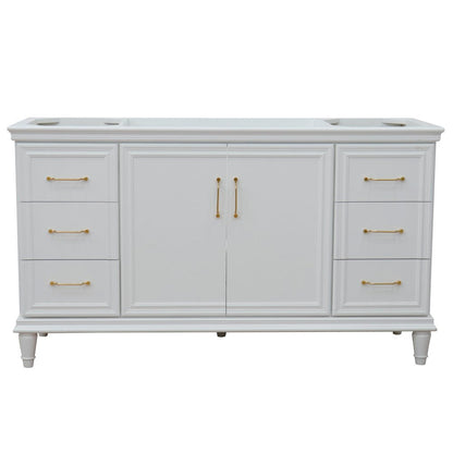 Bellaterra 60" Single Vanity - Cabinet Only 400800-60S-BU-DG-WH, White, Front