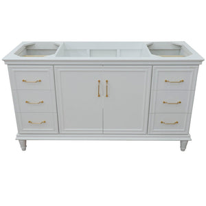 Bellaterra 60" Single Vanity - Cabinet Only 400800-60S-BU-DG-WH, White, Front