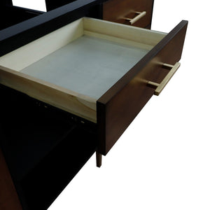 Bellaterra 60" Double Vanity - Cabinet Only 400800-60D, Walnut and Black, Drawer