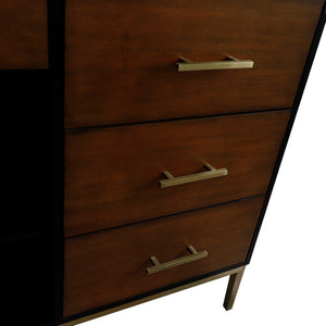 Bellaterra 60" Double Vanity - Cabinet Only 400800-60D, Walnut and Black, Handles and drawers