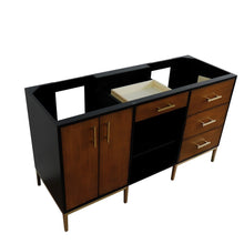 Load image into Gallery viewer, Bellaterra 60&quot; Double Vanity - Cabinet Only 400800-60D, Walnut and Black, Left side view