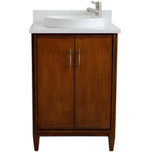 Load image into Gallery viewer, Bellaterra 25&quot; Walnut Wood Single Vanity w/ Counter Top and Sink 400901-25-WA-WERD (White Quartz)