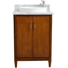 Load image into Gallery viewer, Bellaterra 25&quot; Walnut Wood Single Vanity w/ Counter Top and Sink 400901-25-WA-WMRD (White Carrara Marble)