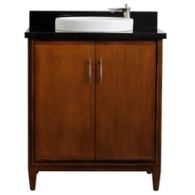 Load image into Gallery viewer, Bellaterra 400901-31-WA-BGRD 31&quot; Single Sink Vanity in Walnut Finish with Counter Top and Sink Black Galaxy Granite