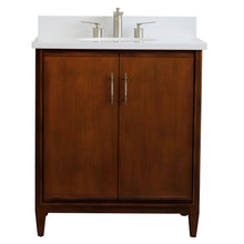 Load image into Gallery viewer, Bellaterra 400901-31-WA-WEO 31&quot; Single Sink Vanity in Walnut Finish with Counter Top and Sink White Quartz