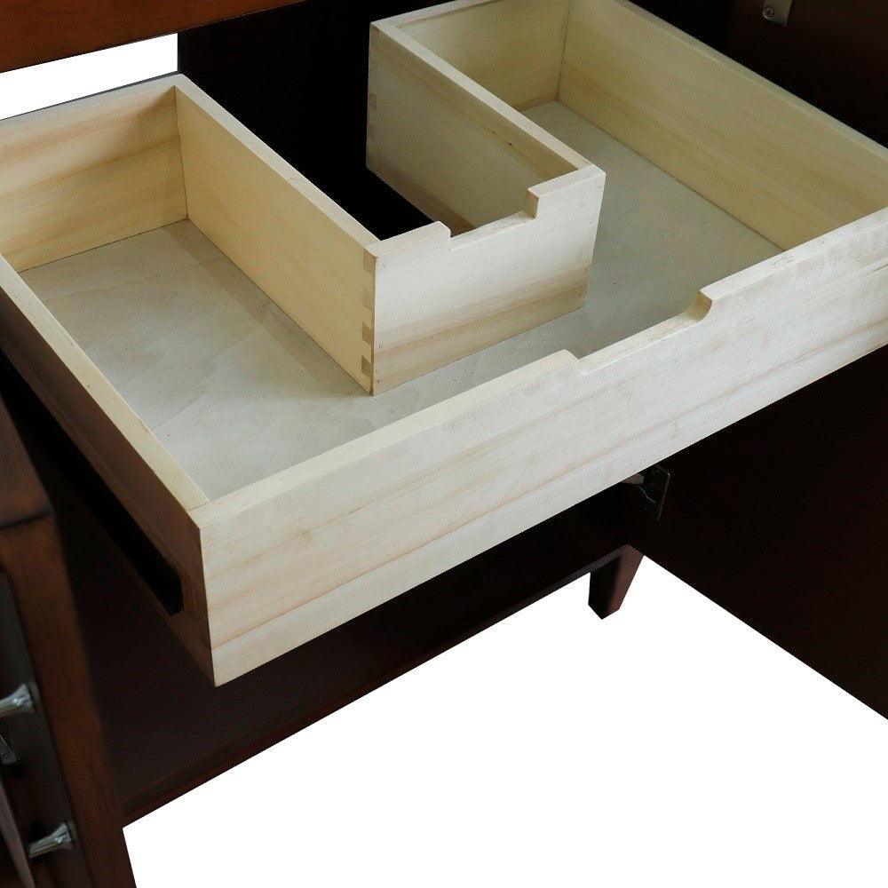 Bellaterra 400901-31-WA-WMRD 31" Single Sink Vanity in Walnut Finish with Counter Top and Sink White Carrara Marble